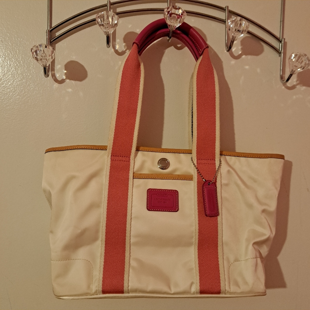 Coach Hampton white purse